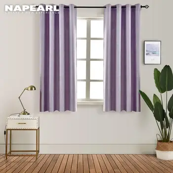 

NAPEARL 1 Piece Solid Semi Shade Short Curtains for Bedroom Kitchen Windows All Match Decor Elegant Modern Grommet Top Type