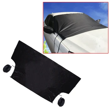 

CITALL Auto Universal Black Car Polyester Windshield Snow Sun Cover Ice Frost Removal w/ Mirror Protector for Truck SUV