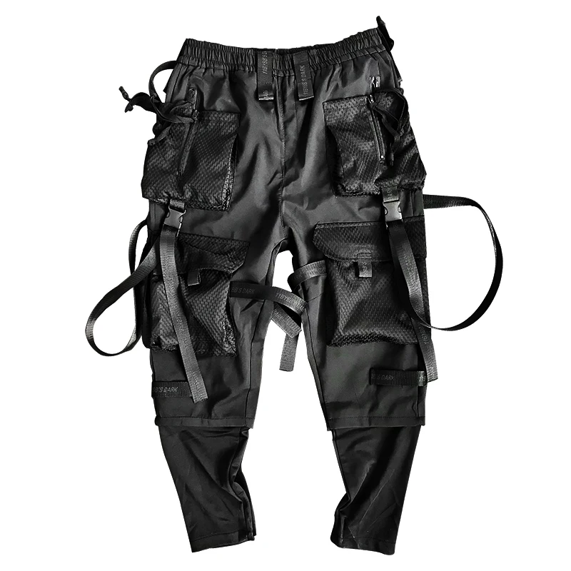 April MOMO, Мужские штаны в стиле хип-хоп, брюки, уличная одежда, спортивные штаны, мужские повседневные Модные свободные стильные весенне-осенние брюки-карго - Color: Black