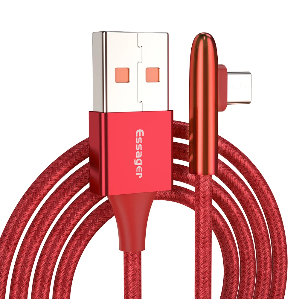 Essager 90 градусов usb type C кабель для samsung S10 Xiaomi K20 Oneplus 7 Pro 6t 3A Быстрая зарядка USBC type-C шнур USB-C зарядное устройство