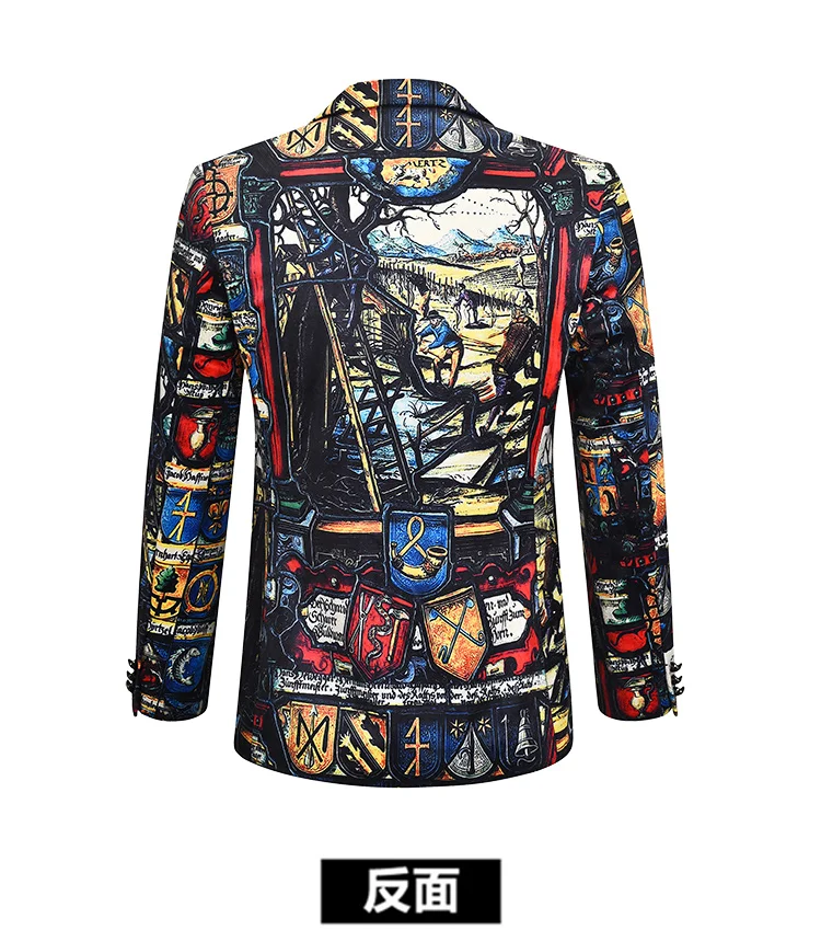 WINWAY M-4XL модный мужской блейзер Masculino 3D принт костюм Homme стиль Роскошная певица куртка диджея мужской костюм с блейзером