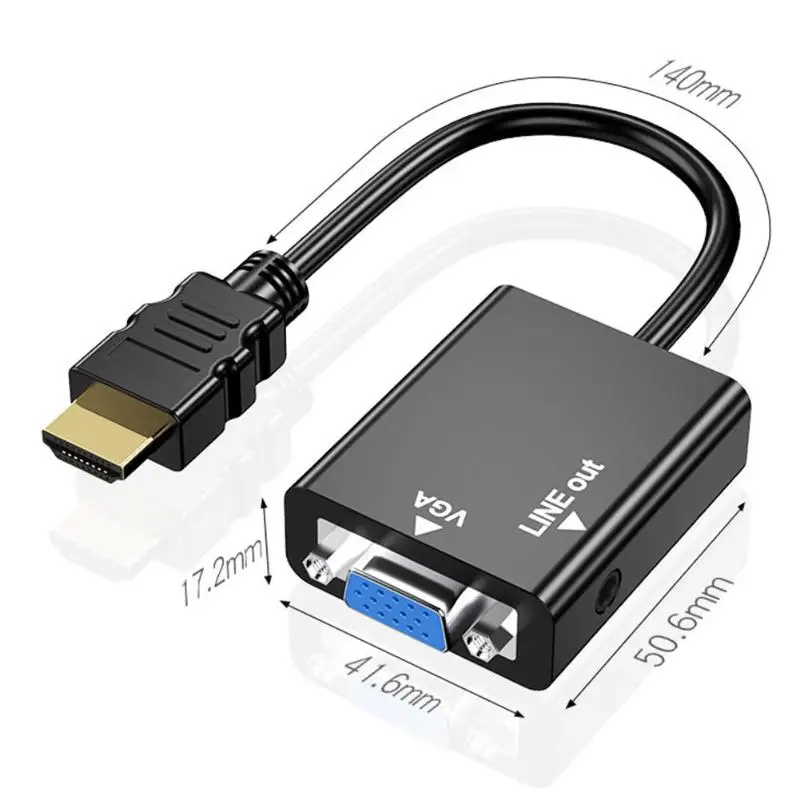HW-2201 1080P HDMI в VGA конвертер адаптер цифровой аналоговый 3,5 мм аудио разъем
