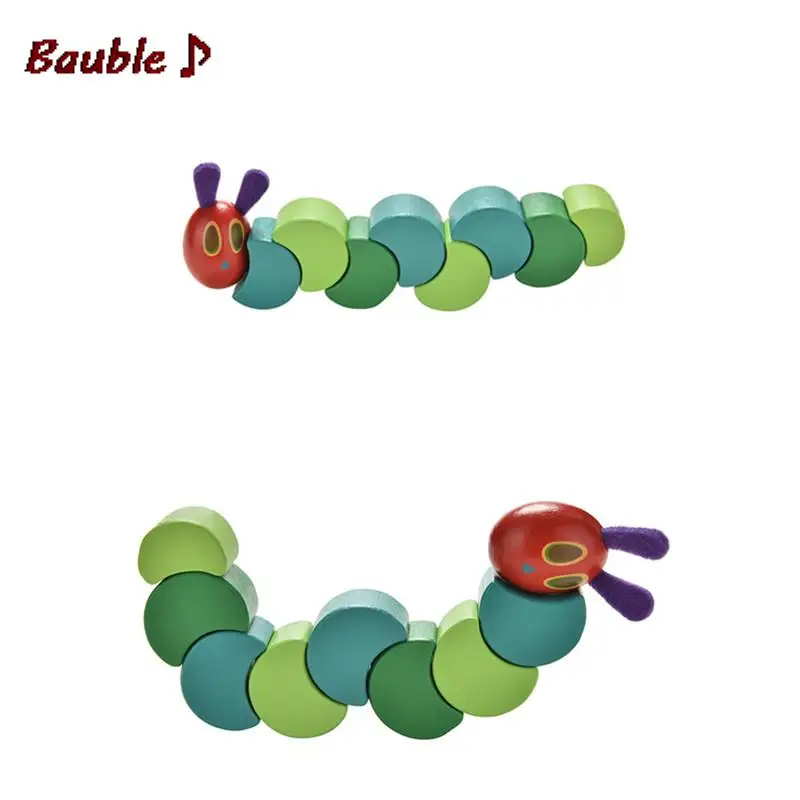 Creative gift Children Toys Cute Insects Twist the Very Hungry Caterpillars Wooden Blocks Baby Fingers Flexible Blocks