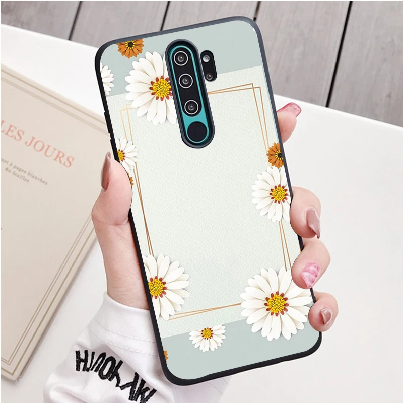 Hoa Cúc Silicone Ốp Lưng Điện Thoại Redmi Note 8 7 Pro S 8T Cho Redmi 9 7A Bao leather case for xiaomi