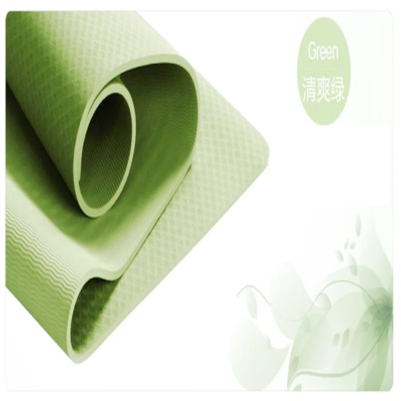Yoga Mat Thick 6 Mm Monochrome Yoga Mat TPE Long Thick Widened Fitness Men And Women Anti-slip Exercise Mat