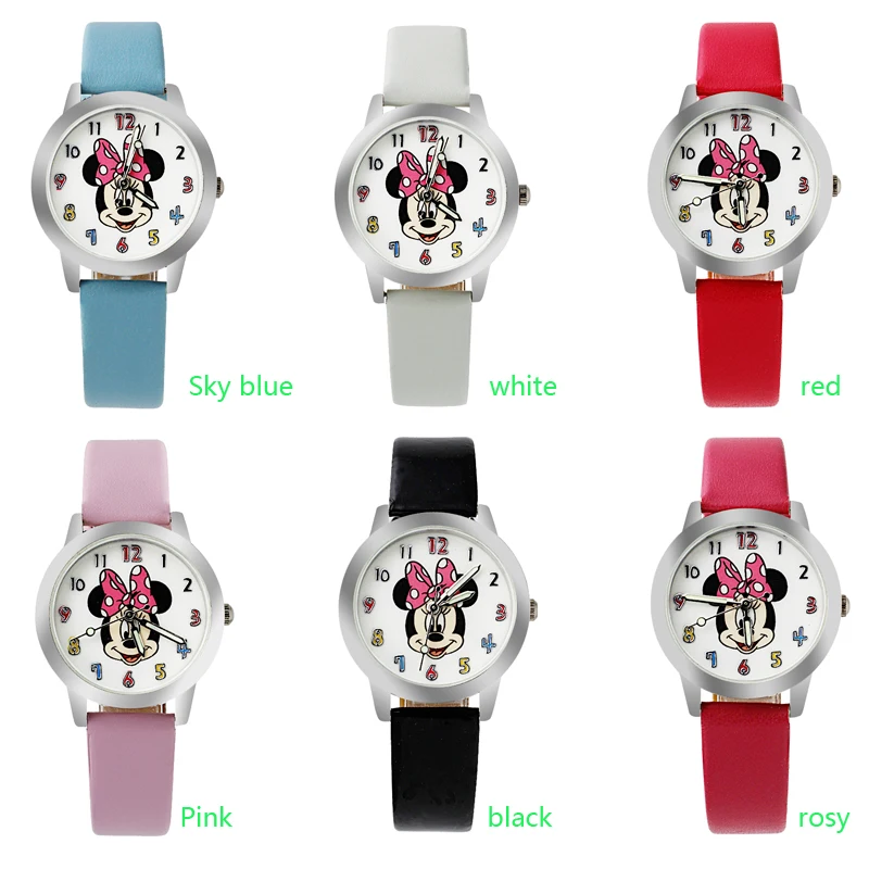 Новинка 2019 модные крутые Мультяшные часы для детей цифровые девочек с кожаным