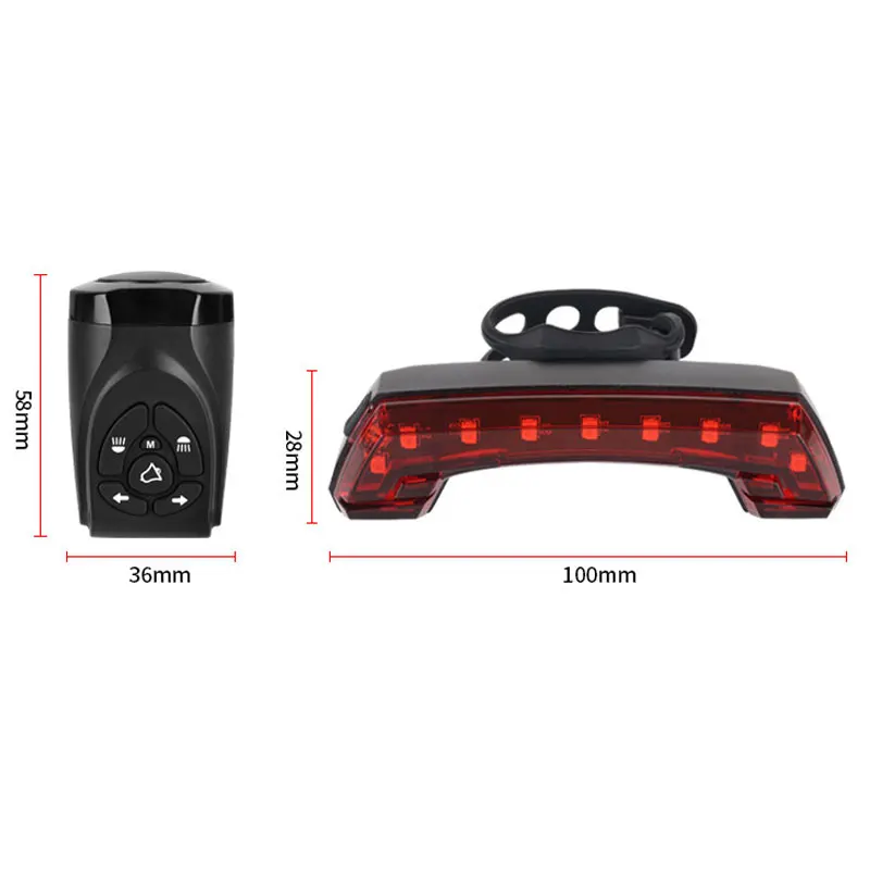 Cheap Intelligent USB Bike Rear Light Wireless Remote Control Turn Signal Bicycle Taillight with Bike Horn 3
