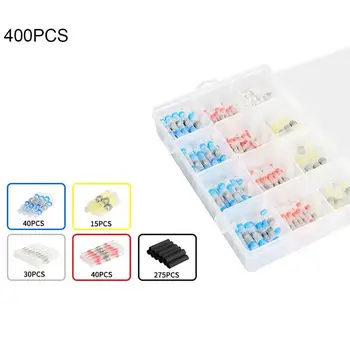 

400pcs Solder Seal Wire Connectors Kit, Heat Shrink Butt Connectors Waterproof and Insulated Electrical Wire Terminals