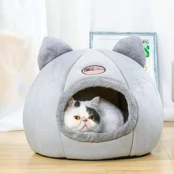 

Deep sleep comfort winter cat kennel kitten washable bed basket for cat‘s house products pets tent cozy cave beds cama gato