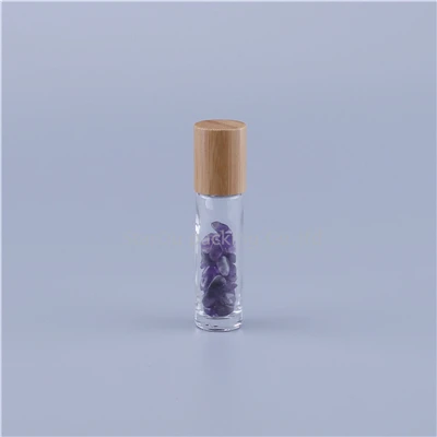 50 шт./лот Refillable10ml прозрачные эфирные массажные стеклянные роликовые бутылки с цветными нефритовыми роликовыми шариками гравия внутри - Цвет: C