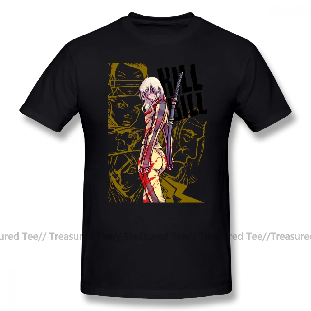 Kill Bill футболка Kill Bill Футболка с принтом хлопковая футболка с короткими рукавами 6xl летняя забавная Мужская футболка - Цвет: Black