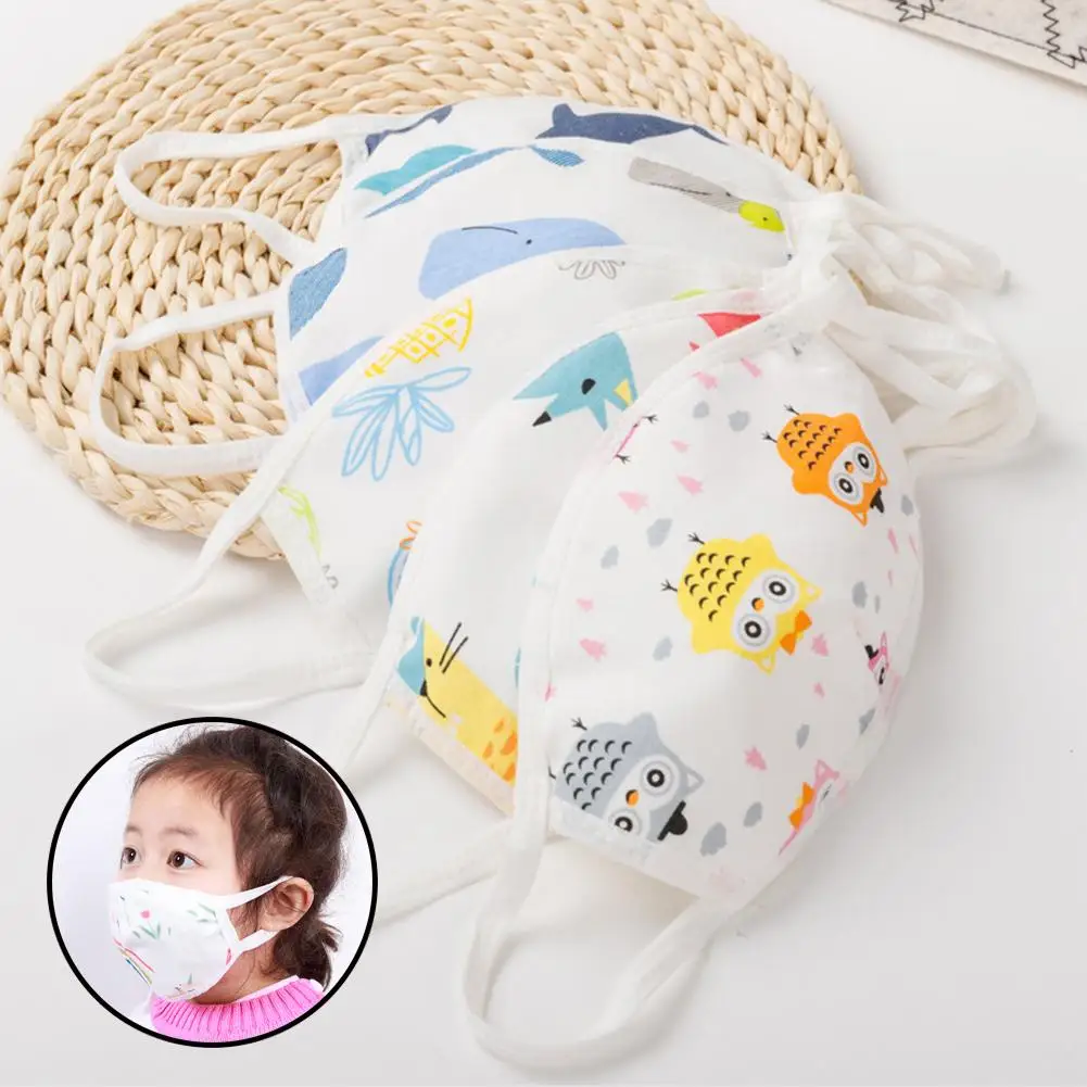 

Kids Cartoon Cotton 4 Layers PM2.5 Dust Proof Anti-fog Haze Face Mouth Mask Prevent the spread of saliva Practical Child mask