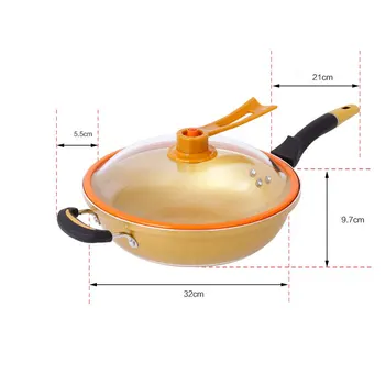 

Non-stick Copper Frying Pan Without Fume Coating and Induction Cooking Gold Vacuum Health Pot for Gas and Induction Cooker Wok