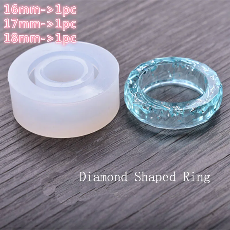 1 шт. кошка Алмазная плоская форма Кольцо Кулон DIY силиконовая высушенная форма цветок ювелирные изделия аксессуары инструменты оборудование полимерные формы - Цвет: 3pcs diamond
