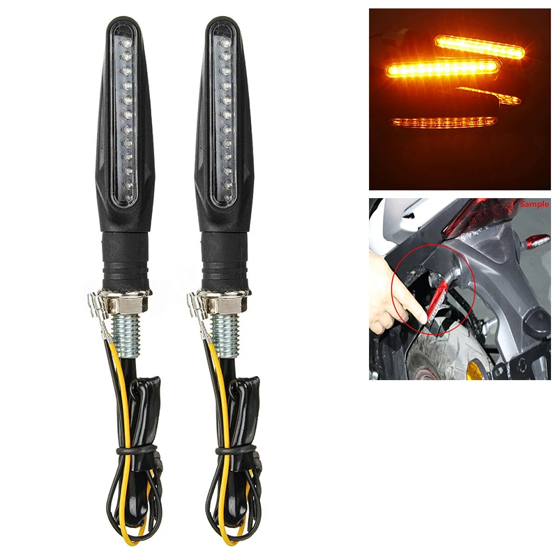 

12V 12 LEDs Turn Signal Lights For Motorbike Motorcycle 2pcs Universal Amber Motorcycle Indicator Lamp Turn Signal Lights