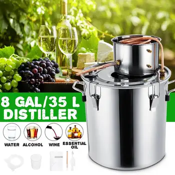 

8GAL/35L Litres DIY Home Brew Distiller Moonshine Alcohol Still Stainless Copper Water Wine Essential Oil Brewing Kit