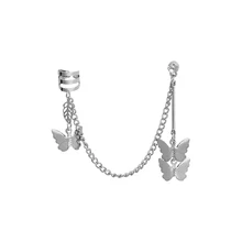 

New Butterfly Fairy Exaggeration Tassel Elegant Cool Unique Ear Bone Clip Dangle Earrings for Women Jewelry Gifts