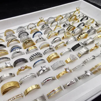 

36 Pcs/lot top quality fashion men stainless steel ring lot wholesale women stainless steel ring jewelry wholesale
