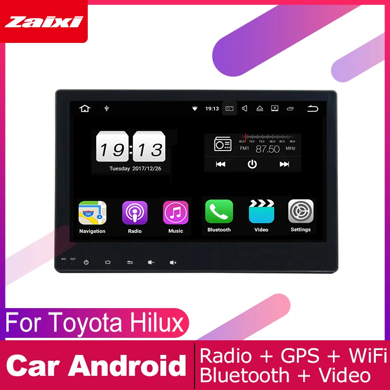 Android автомобильный gps мультимедийный плеер для Toyota Hilux 2016 2017 навигатор Радио Видео