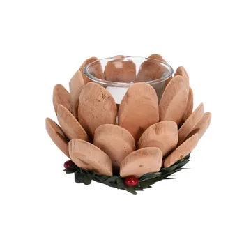 

Natural Handmade Wooden Lotus Candle Holders Church Wedding Decoration For Home Supplies Party Romantic Best Xmas Gift