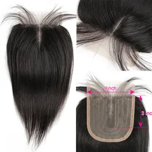 Bobbi Collection Straight 4x1 Lace Closure Natural Black Indian Remy Human Hair Middle Part 10-20 inch