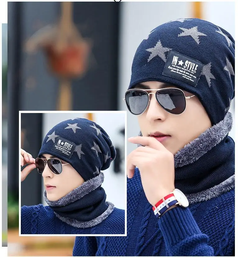 Зимние шапки для мужчин Skullies Beanie шапка зимняя шапка женский шерстяной шарф шапка s набор Детская Балаклава маска Knitted шапка вязаная шапка