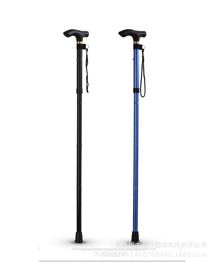 Manufacturers Direct Selling Wholesale Foldable Cane Alpenstock Portable Ultra-Light Old Man Anti-slip Wand Stick Straight Handl