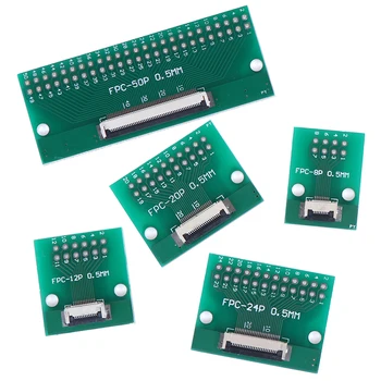 

1PCS PCB Converter Board Adapter Socket Plate Welding With Connector 8P/12P/20P/24P/50Pin 0.5mm FFC FPC to DIP 2.54mm