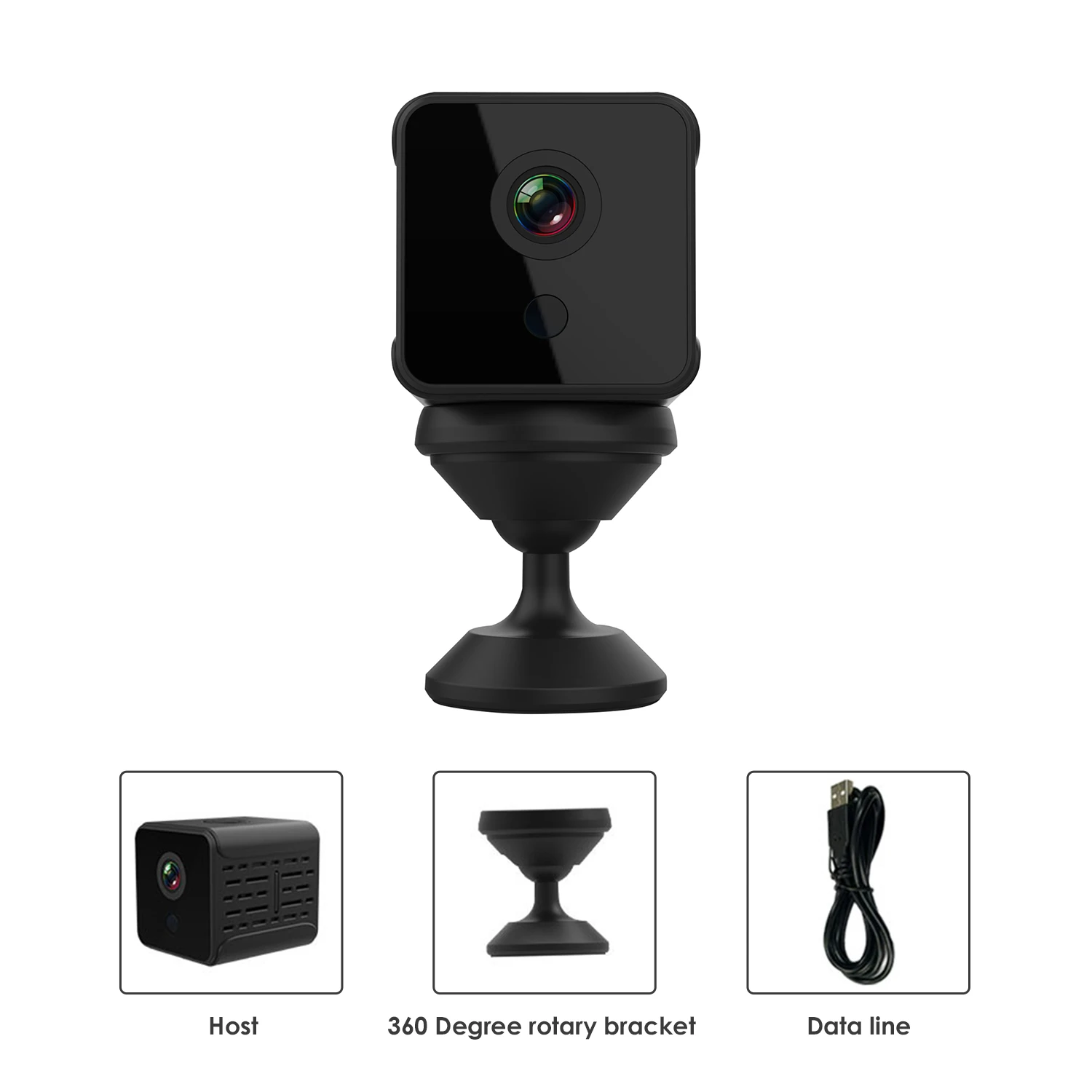 Мини ip камера 1080p с вращением на 360 градусов магнитный кронштейн домашняя