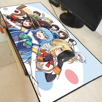 

XGZ Japan Anime Girl Konosuba Large Mouse Pad Laptop Desk Mouse Mat Locking Edge Rubber Computer Speed Gamer Gaming Mousepad XXL