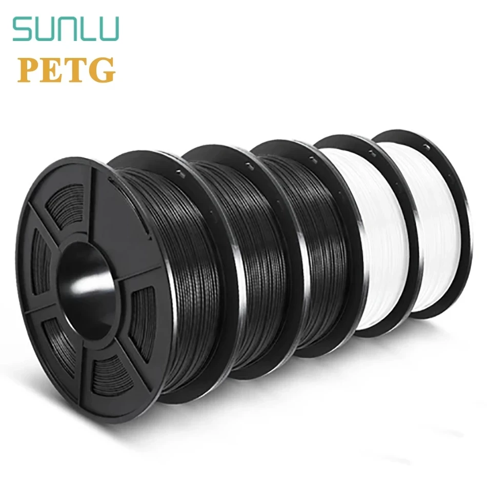 SUNLU-filamento plástico PETG 3d para impresora 3D, 1,75mm, 5 rollos/juego de precisión Dimensional +/-0,02mm