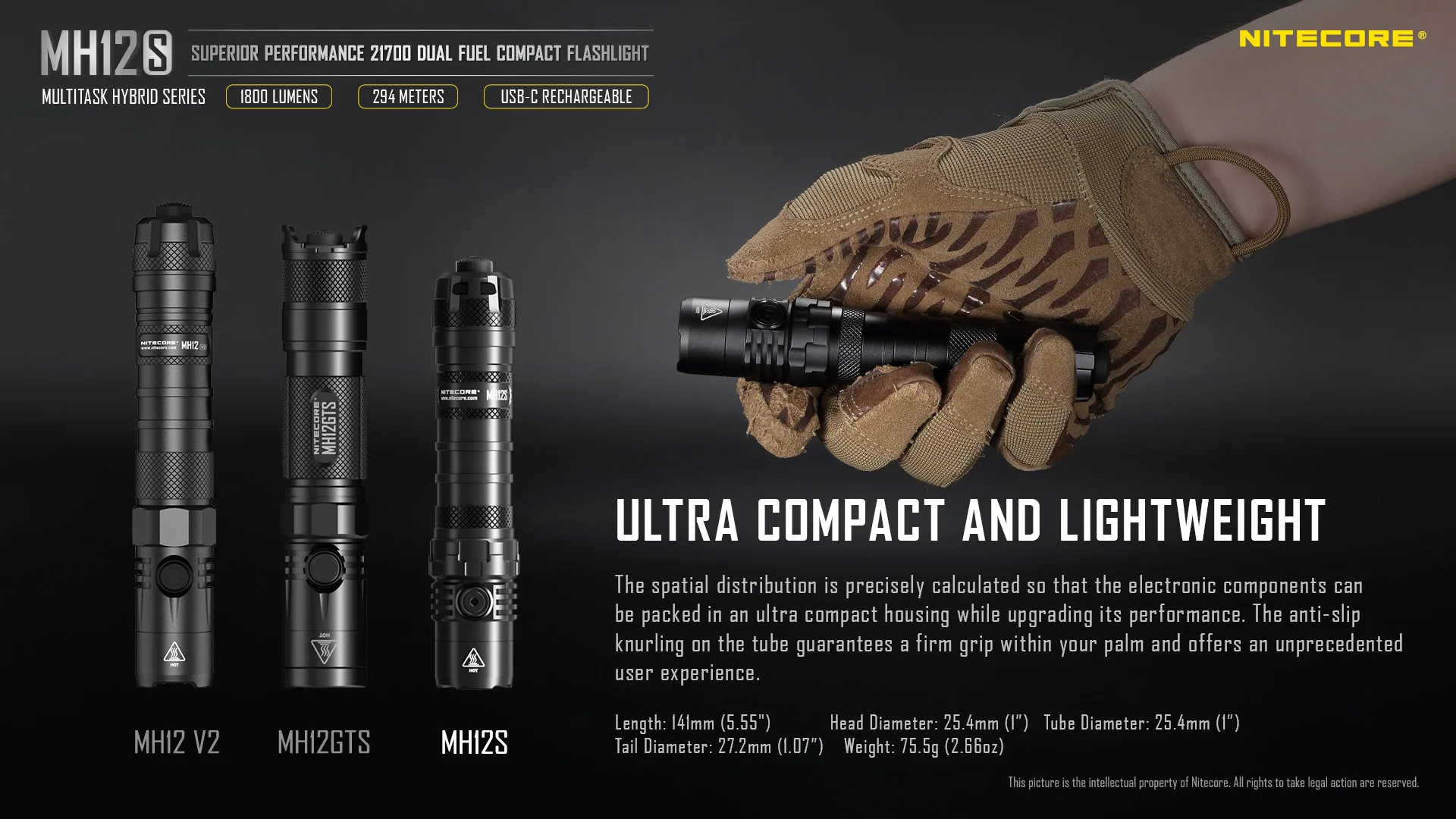 led flashlights 2022 NITECORE MH12S Rechargeable Flashligh t+ NL2150 5000mAh Battery+ NTR10 Tactical Ring+ GM02MH G-Mounts+ RSW3 Remote Switch blacklight torch