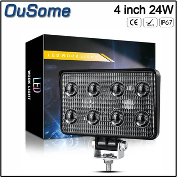 

Car LED Work Light Light Bar Spot Flood Worklight 12V 24W bright white Lighting for truck tractor Offroad Vehicle