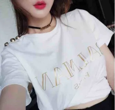 XUXI Black Balmain /white Women's Color Short Sleeve Tops Women's Clothes Dressed Casual Fashion Streetwear Tee FZ735