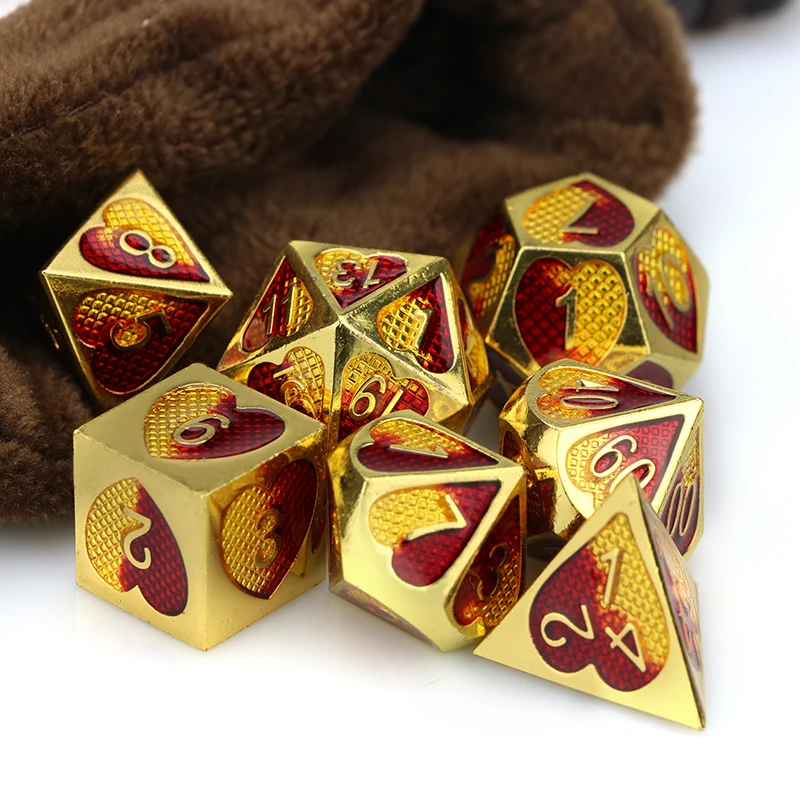 Металлические кости игральные dnd Комплект сплошной черно белая игры d & в форме