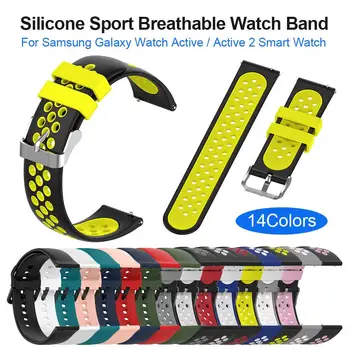 

Silicone Sport Breathable Watch Band Wristband Strap For Samsung Galaxy Watch Active Active 2 Smart Watch 20mm Universal
