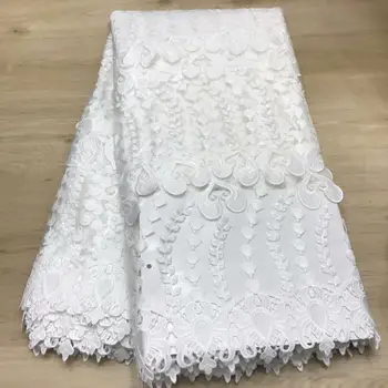 

Latest Style Milk Silk Lace Fabrics High Quality French Mesh Milk Silk Laces With Sequins For Nigerian Wedding Party Dress