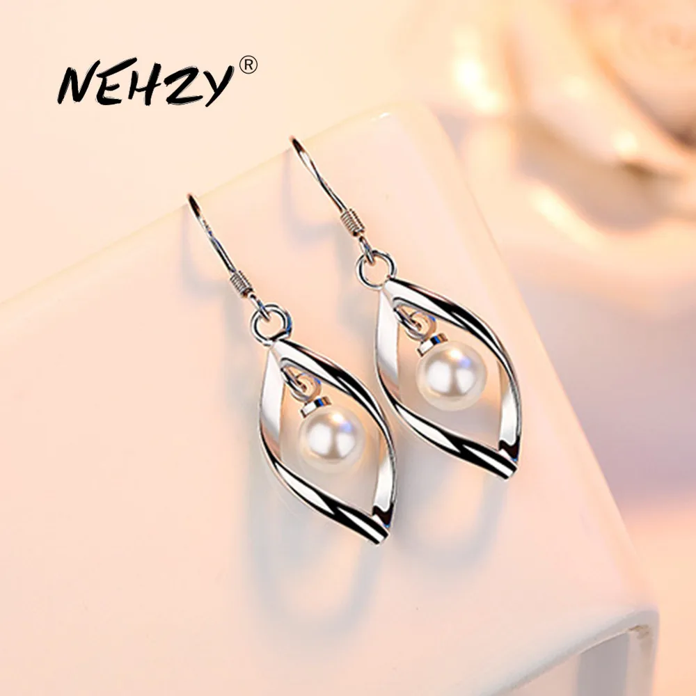 Женские серьги из серебра 925 пробы с пресноводным жемчугом|Серьги-подвески| |