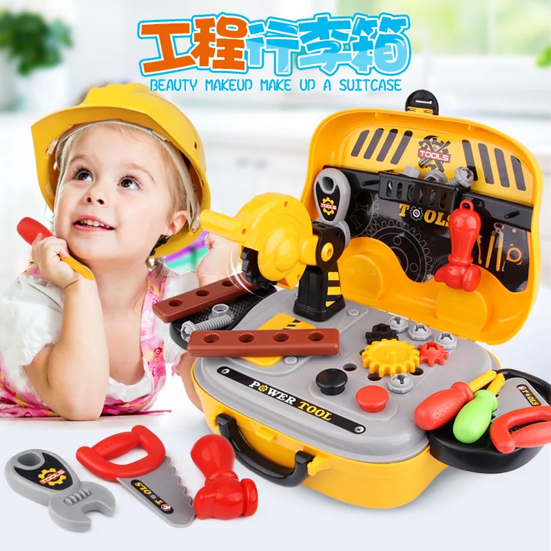 North America Children Model Maintenance Toolbox Engineer Repair Tools Play House Toys 3-6-Year-Old Boy