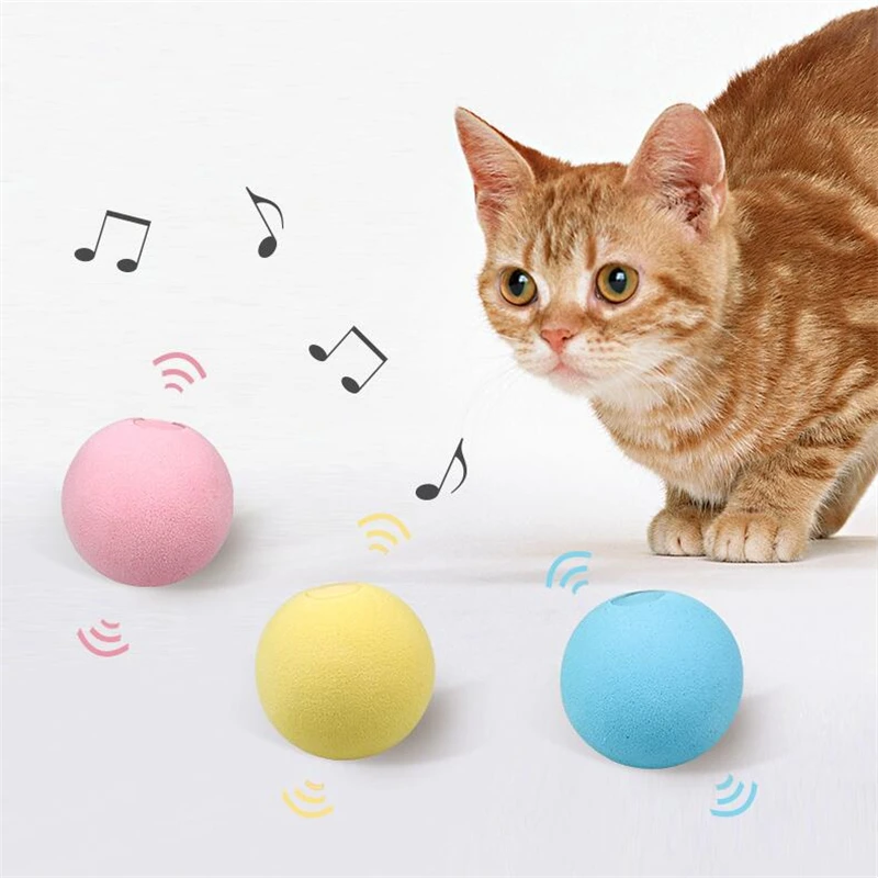 Smart Cat Toys Interactive Ball Catnip Cat Training Toy New Gravity Smart Touch Sounding Pet Toys Squeak Toys Ball