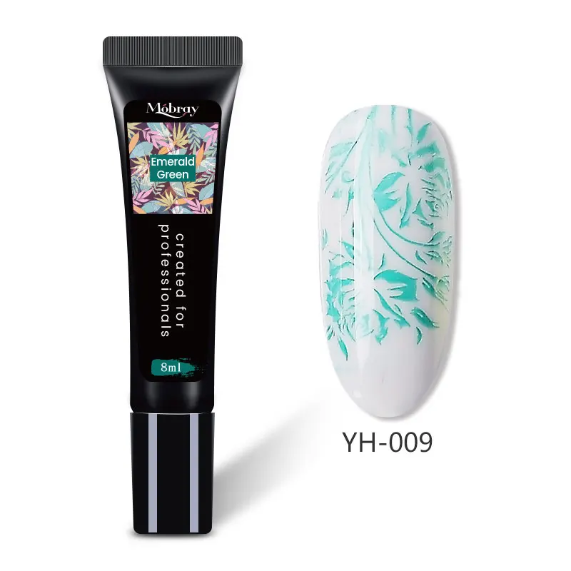 Limegirl 12 цветов 8 мл стемпинг ногтей покрытие гель лак Упаковка УФ светодиодный гель лампа для штамповки ногтей пластины Farbe гель температура - Цвет: YH-009