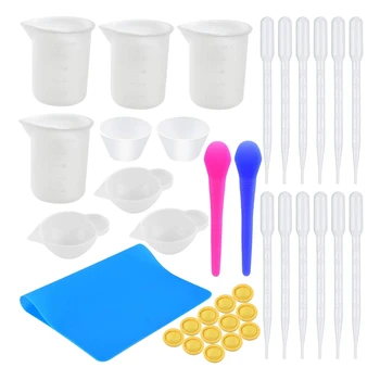 

Silicone Mixing Cups Kit,Epoxy Resin Mixing Cups,Stir Stick,Transfer Pipettes,Finger Cots for Making Handmade Craft