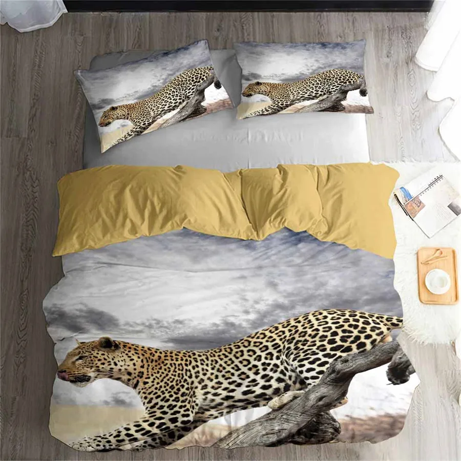 3D Bedding Set Leopard tree Print Duvet cover set Twin queen king