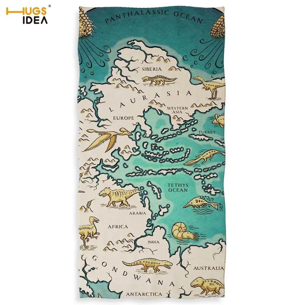 HUGSIDEA Vintage Map Beach/bath Fiber Towel Whole Supercontinent Pangaea/Havana Cuba/ Geographic Hydrographic Dry Up Blanket | Дом и сад