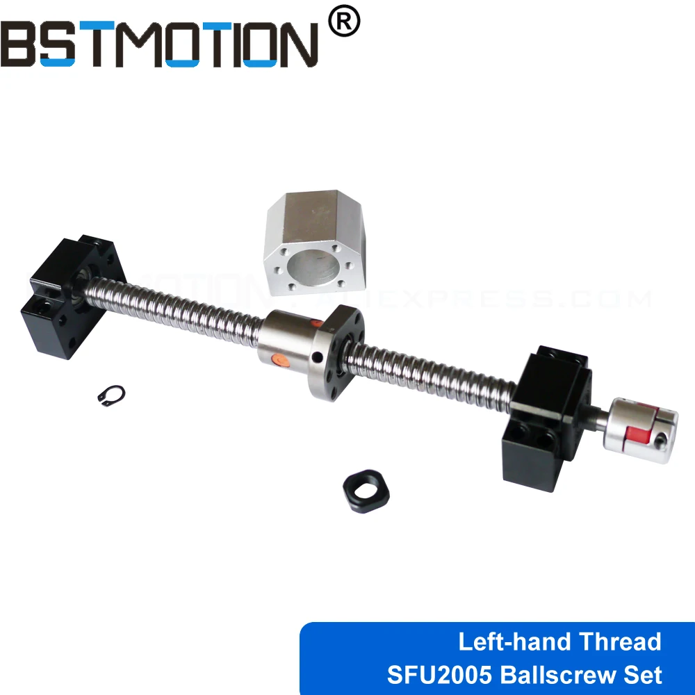Шариковый винт с левой резьбой RM2005 с шариковой гайкой SFU2005 BK15 BF15 поддержка DSG20H гайка Корпус челюсти муфта для ЧПУ части