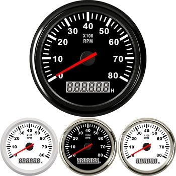 

85mm digital Boat Tachometer 8000 rpm meter Car Marine Tacho Meter Gauge with Hourmeter for Audi Peugeot BMW tacometro pointer