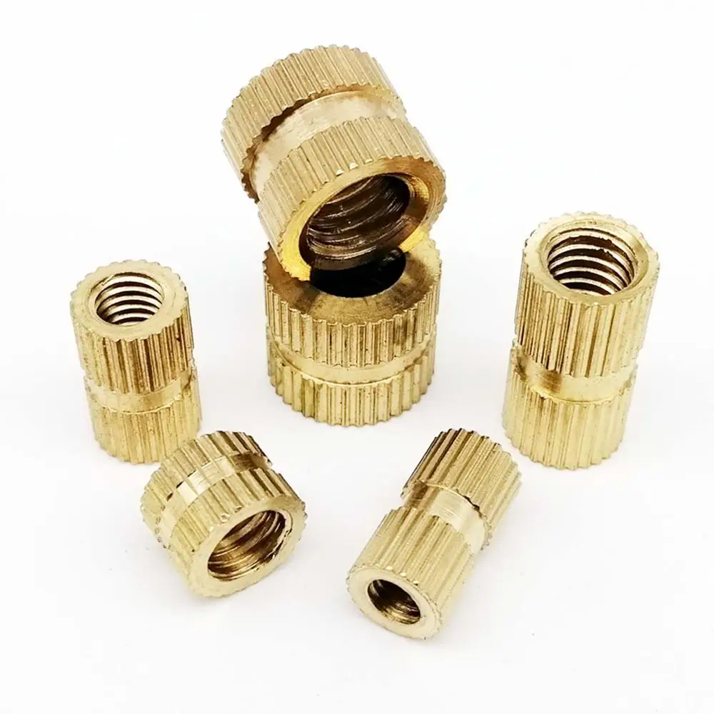 

5/25pcs M2 M2.5 M3 M4 M5 M6 M8 M10 Solid Brass Copper Injection Molding Knurl Thread Insert Nut Nutsert Embedded Nut Double Pass