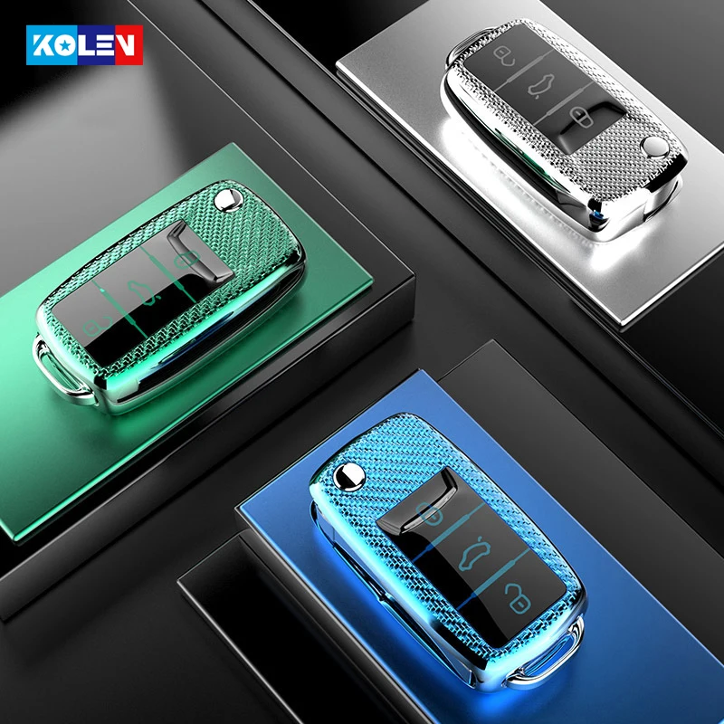 

Soft TPU Carbon Car Key Case Cover Shell Fob For Volkswagen VW Polo Golf Passat For Skoda Octavia A5 Bora Jetta Seat Ibiza Leon
