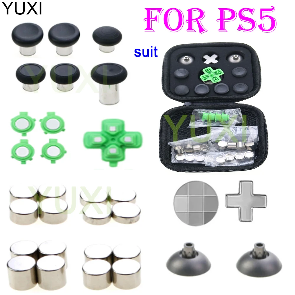 Pulsanti A Proiettile Magnetici In Metallo Yuxi Per Controller Ps5 Levette Joystick Manopole Tappi Accessori D-Pad