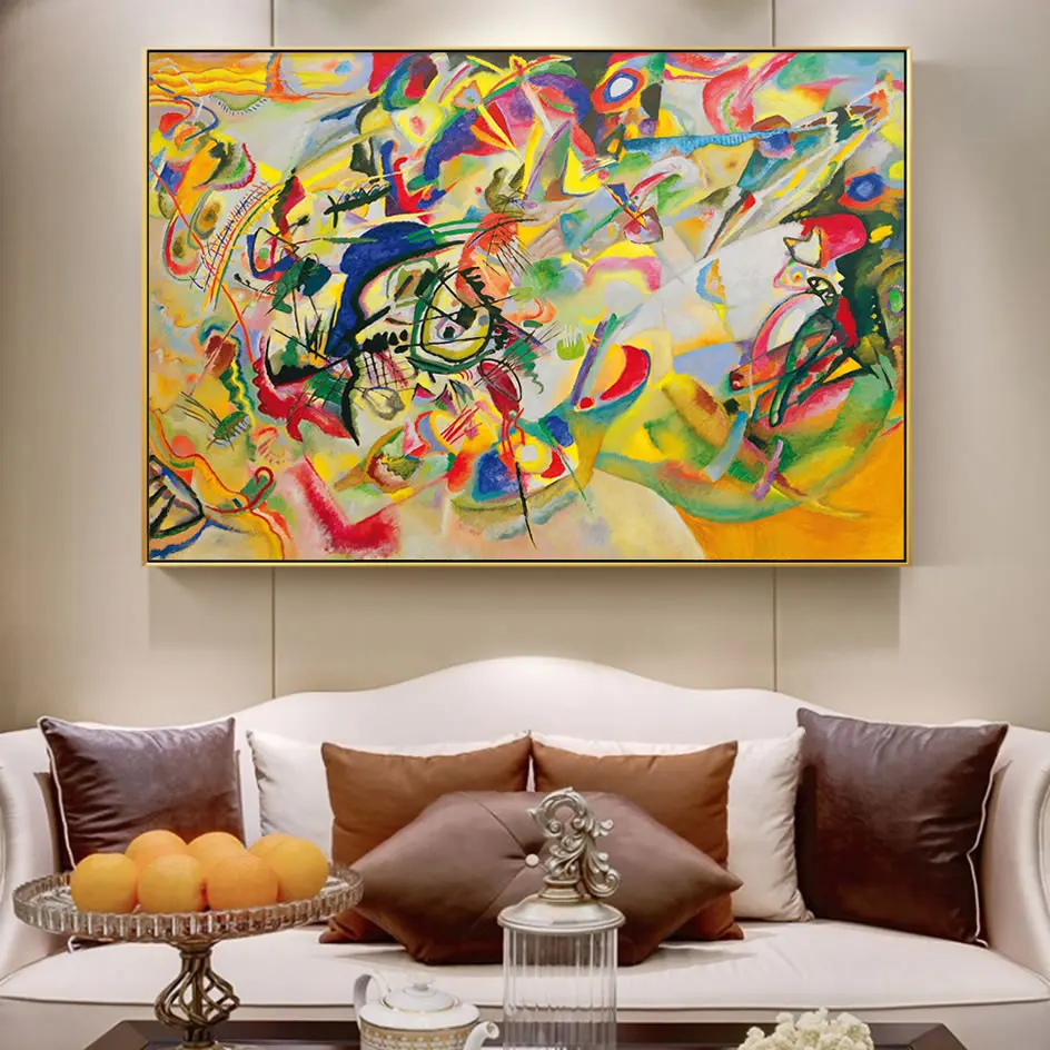 Wassily Kandinsky-Composition Vii 1913 Abstract Wall Art Canvas Paintings Modern Posters And Prints Pop Pictures Cuadro | Дом и сад